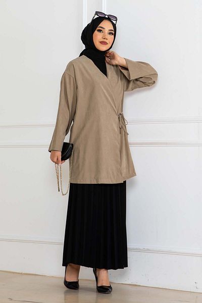 benguen Kimono cu cravată laterală Mink 2147