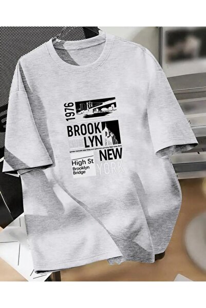 caddekombin Γκρι μπλουζάκι με στρογγυλή λαιμόκοψη από βαμβακερό ύφασμα High St