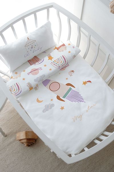 Tuğba Kuğu Vintage Space Bedding Set - Iconic Series, Park Bed (80X120)