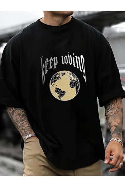 caddekombin Μπλουζάκι Unisex Kep Robing Μαύρο Βαμβακερό Χτενισμένο Βαμβακερό ...