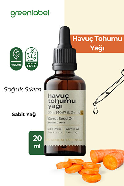 Greenlabel Havuç Tohumu Yağı Soğuk Sıkım %100 Doğal Ve Saf Bronzlaştırıcı 20ml