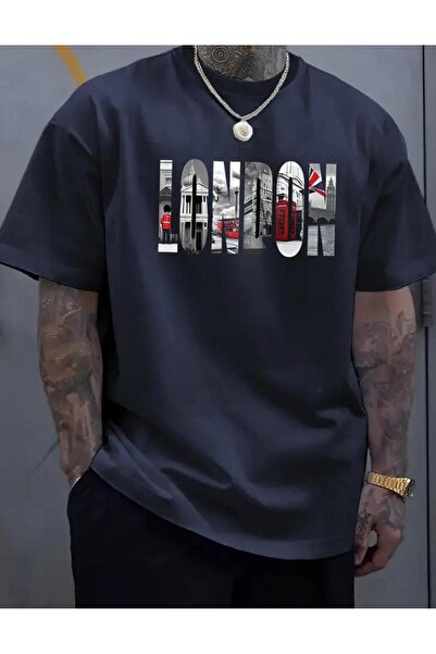 caddekombin Μπλουζάκι από βαμβακερό στάμπα με στρογγυλή λαιμόκοψη του Λονδίνου