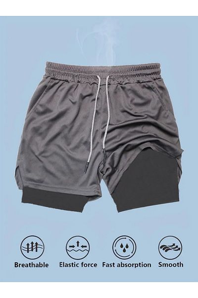 pandy Pantaloni scurți sport pentru antrenament pentru bărbați, cu uscare rapidă, cu jambiere scurte de fitness