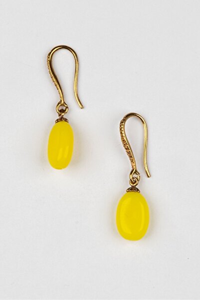 Lila Rosa Ethnic Authentic Yellow Glass Earrings