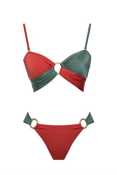 SAILOR moda Zweifarbiges trägerloses Bikini-Set