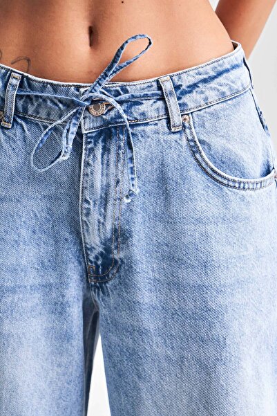 its basic Női farmer színű 4S527 Super Palazzo Fit fűzős 100% Koton farmer