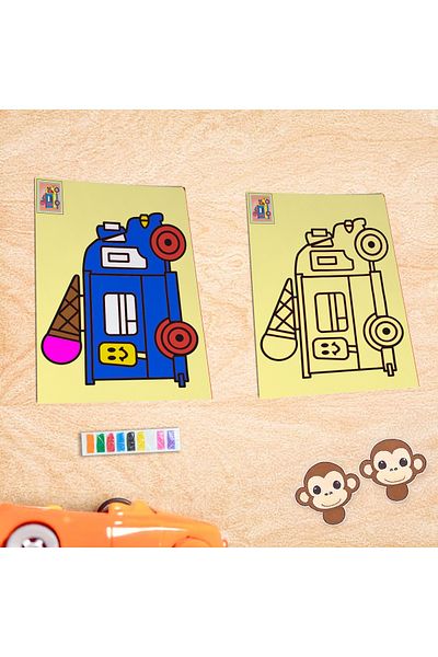 HOBYGAMES Colored Sand Painting Set - 15 Pieces A4 Size