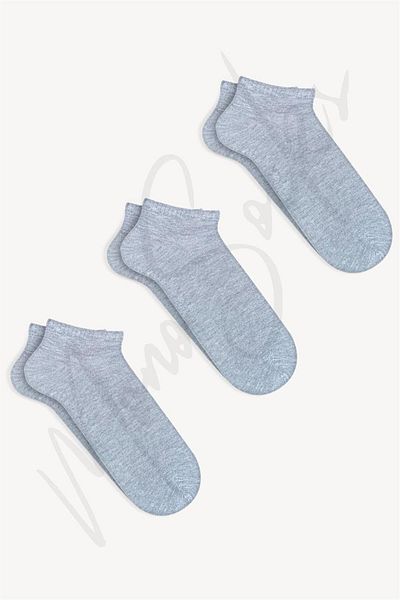 Mono Socks - 3-Piece Basic Plain Booties Socks