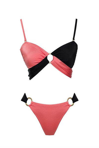 SAILOR moda Zweifarbiges trägerloses Bikini-Set
