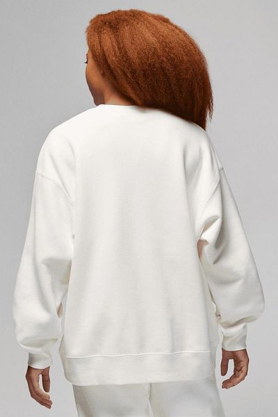 Nike White Jordan Flight Fleece Crew - Wide Fit Women's Sweatshirt