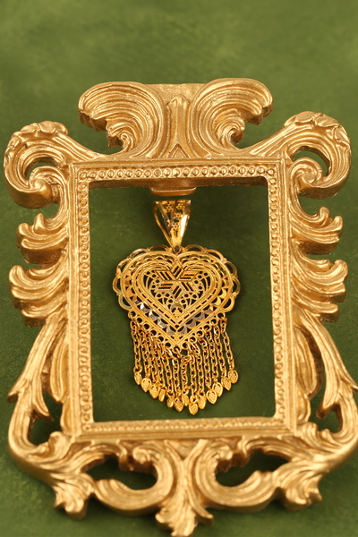 Çgk Çiğdem Gürel Kuyumculuk Hint Kalp Altın Kolye Ucu