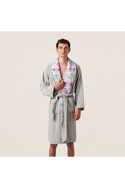 MEYN COLLECTİON Şalyaka Gray Men's Bathrobe