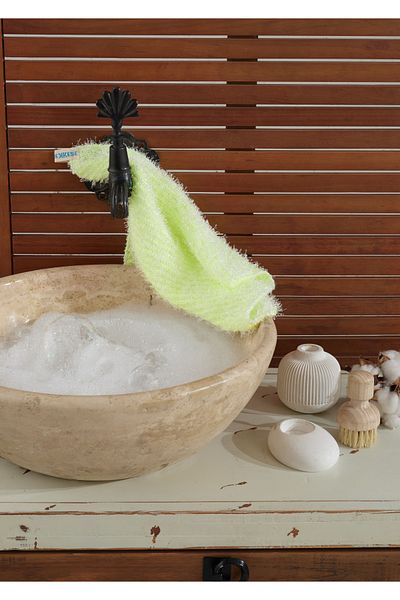 Kelebek Kese 30X40 Flexible Bath Washcloth - Suitable for All Skin Types *Lime*