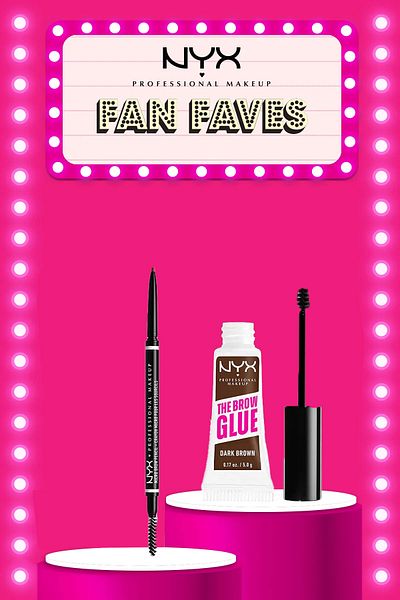 NYX Professional Makeup The Brow Glue Instant Brow Styler - Dark Brown&  Micro Brow Pencil, Chocolate 04