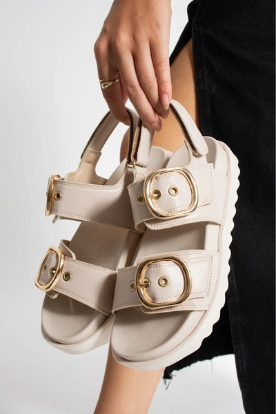 CAPRİ MODA Sandale de damă ortopedice BEIGE Sandale confortabile de damă Sand...