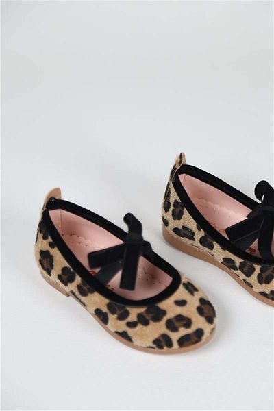 miabambim Pantofi pentru fete cu model leopard și panglică