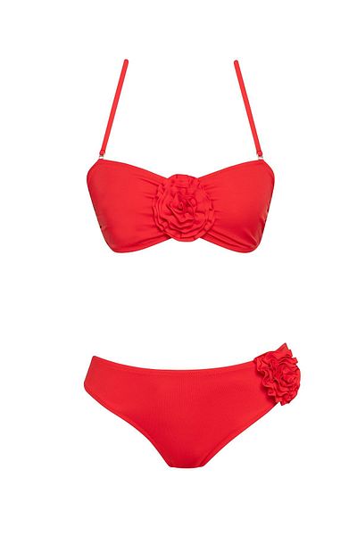 WOJOMİ Set de bikini fără bretele Sailor cu modele florale