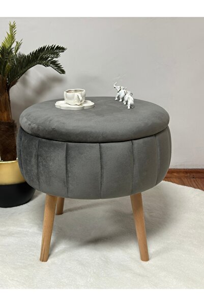 KOKİ DESİGN BERLİN Babyface Antrasit Çok Amaçlı Sandıklı Dekoratif Puf