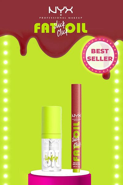 NYX Professional Makeup Fat Oil Lip Drip - My Main&  Fat Oil Slick Click - No Filter Needed