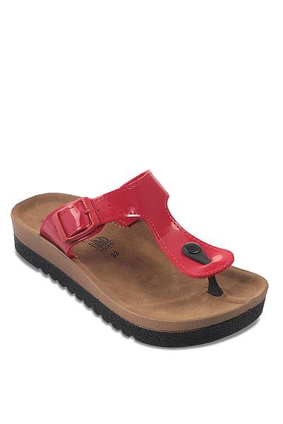 Slazenger Червени лачени детски чехли със звезда - Sa10sf008