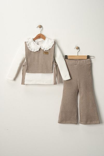 Pina Kids Girls Blouse and Sweater Pants Set - Tkm.1004