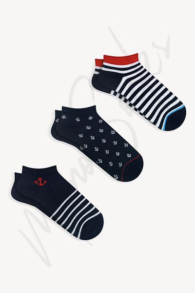Mono Socks - Комплект от 3 чорапи Anchor Booties