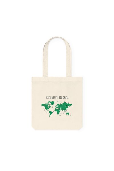 IVART Head Where We Are Printed Organic Gusseted Raw Cloth Bag