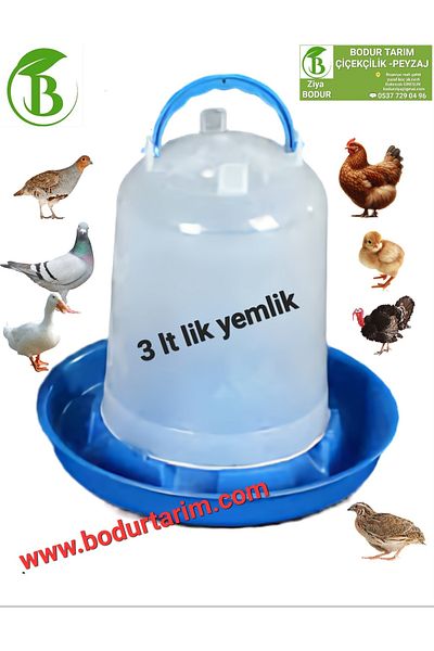 BODUR TARIM Fuzzy 3 Lt Chick, Chicken, Bird Food Holder Transparent 1stQuality Plastic
