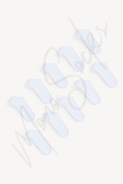 Mono Socks Σετ 10 κάλτσες White Recycle Cotton Booties