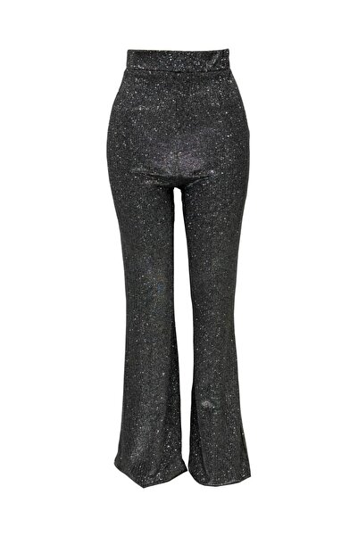 VENTİUP Antrasit Simli İspanyol Paça Pantolon