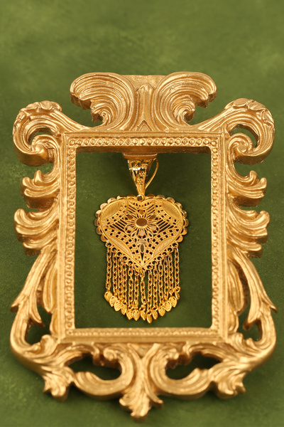 Çgk Çiğdem Gürel Kuyumculuk Hint Kalp Altın Kolye Ucu