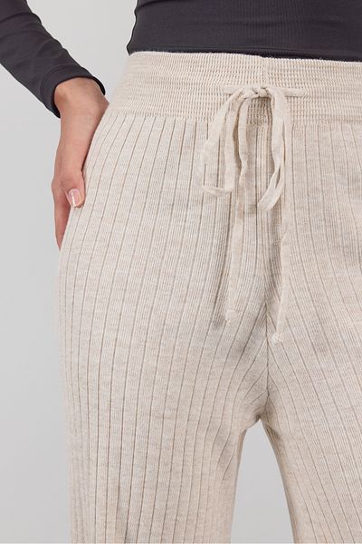 Addax Elastic Waist Front Tie Knitwear Pants Pn188-C3