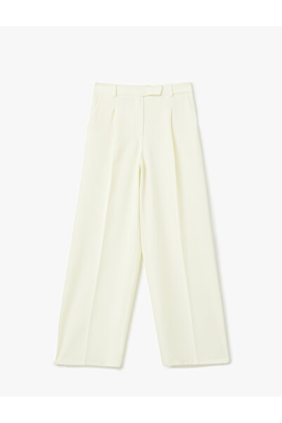 Koton Krep Kumaş Cepli Yüksek Bel Palazzo Pantolon