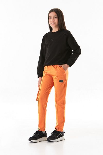 Fulla Moda Girl's Sweatpants with Elastic Waist and Stoppers