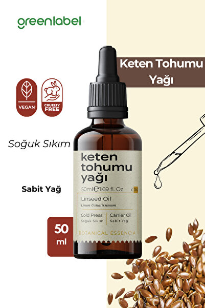 Greenlabel Keten Tohumu Yağı Soğuk Sıkım %100 Doğal Ve Saf 50ml