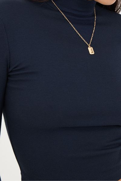 Addax Μπλούζα Stand Collar Ribbed Modal B13322-N5