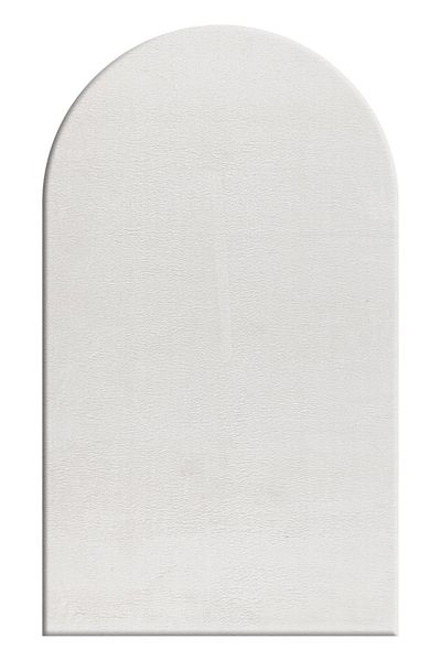 Enva Home White Long Furry Prayer - Washable Plush, Overlock, Non-Slip Base
