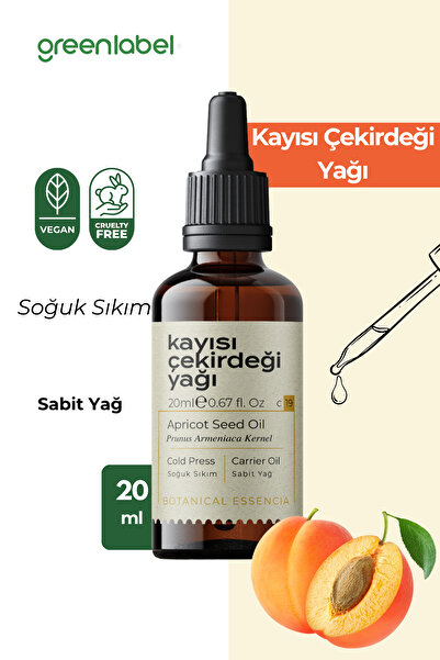 Greenlabel Kayısı Çekirdeği Yağı Soğuk Sıkım %100 Doğal Ve Saf 20ml