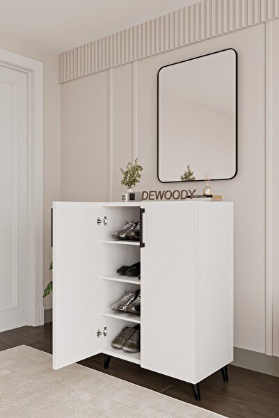 DEWOODY Edge 4 Bölmeli Ayakkabılık Çok Amaçlı Dolap Mutfak Banyo Kiler Dolabı