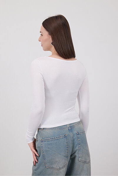 Addax Bluză de bază cu mânecă lungă B1605-s4