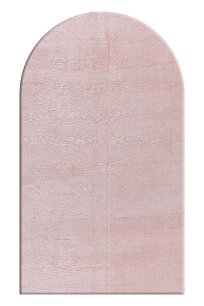 Enva Home Gel Base Washable Plush Prayer Rug Overlocked Long Furry Prayer Pink