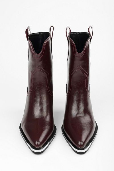 Shoeberry Damen-Cowboystiefel „Bonc Burgundy Skin“.