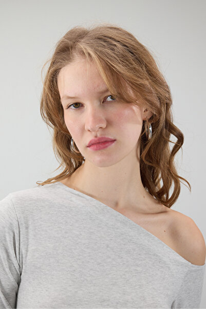 Addax Асиметричний комір, довгі рукави, блуза B1668-t11