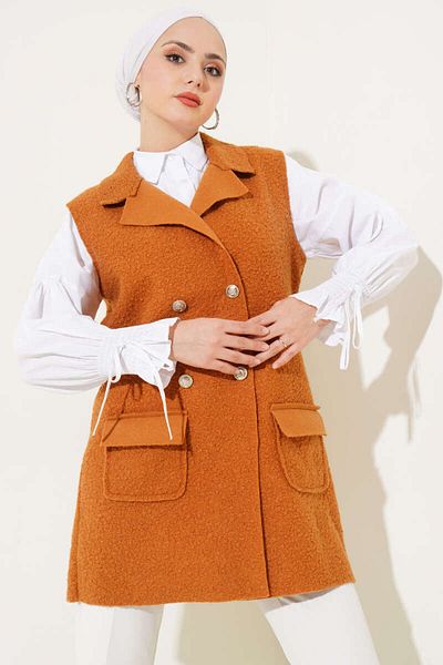 VOLT CLOTHİNG Жилетка от букле с двуредна яка