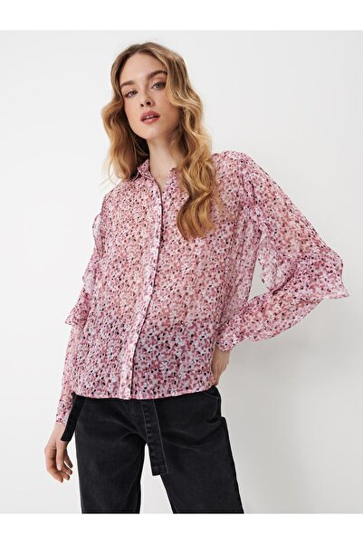 SELAZRA Law Gömlek Yaka Standart Boy Regular Fit Pembe Renk Kadın Gömlek - 36, Pembe