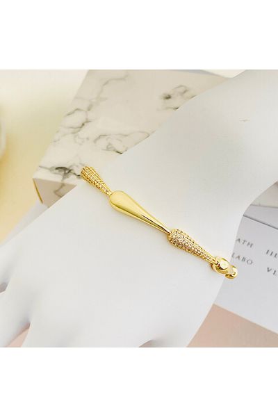 Kyver Drop Bracelet Jeweler Model Botte Women's Bracelet Vip Series 14 Carat Gold 17cm