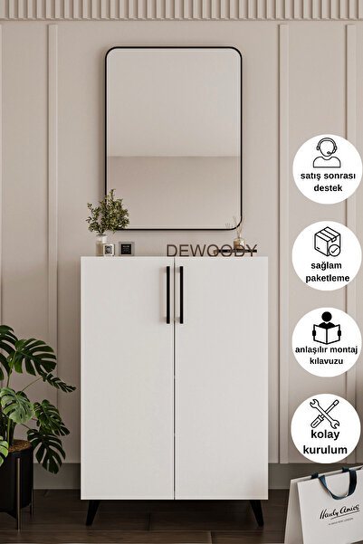 DEWOODY Edge 4 Bölmeli Ayakkabılık Çok Amaçlı Dolap Mutfak Banyo Kiler Dolabı