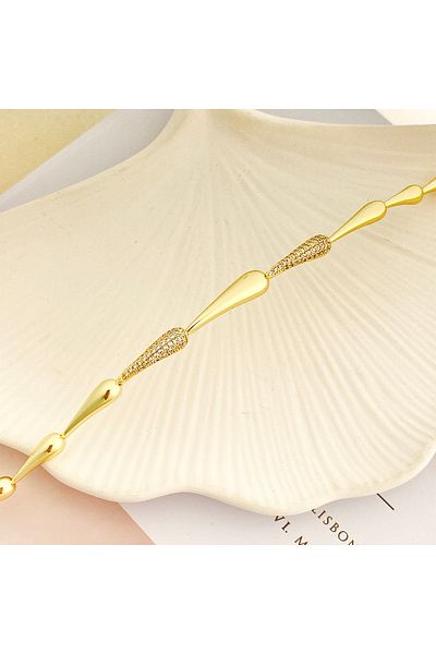 Kyver Drop Bracelet Jeweler Model Botte Women's Bracelet Vip Series 14 Carat Gold 17cm