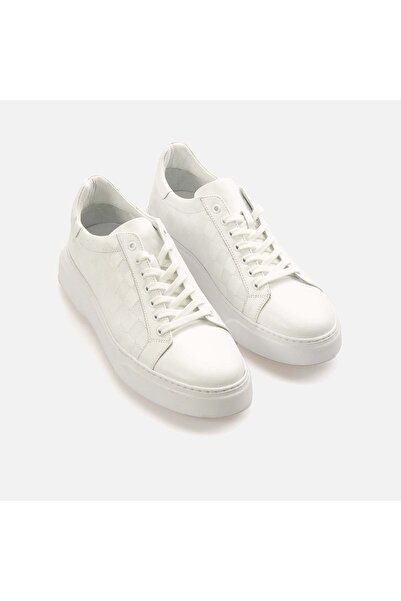 KEMAL TANCA Erkek Rugan Deri Eva Taban Beyaz Günlük Ayakkabı