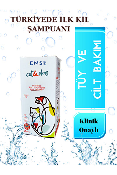 EMSE Kedi Köpek Doğal Kil Şampuanı Bit Pire Kene Parazit Tedavisinde Etkili 250 Ml